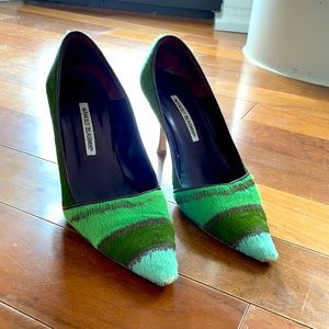 Manolo Blahnik green heels